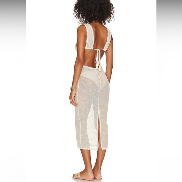 Tularosa Caliope Midi Dress Cover Up in Natural Sz S - Picture 2 of 7